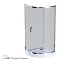 Душевой уголок AM.PM Like Solo Slide 90x90 W83G-315-090CG профиль Хром глянцевый стекло тонированное — фото 11, Душевые уголки четверть круга