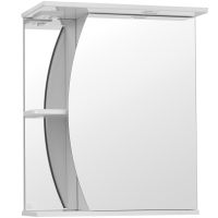 Зеркало Style Line Эко волна Камелия 60 С с подсветкой и полками Белый глянец — фото 1, Мебель для ванной