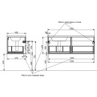 Тумба с раковиной Эстет Dallas Luxe 130 L ФР-00002274 подвесная Белая — фото 8, Тумбы с раковиной
