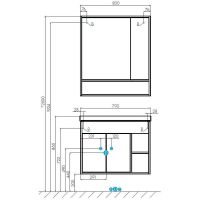 Тумба под раковину Aquaton Флай 80 1A237401FAX10 Белая Дуб крафт — фото 8, Тумбы под раковину