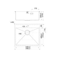 Кухонная мойка Iddis Haze 59 HAZ59S0i77 Сатин — фото 4, Кухонные мойки