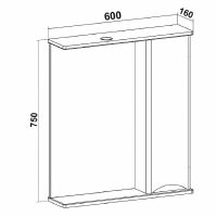 Зеркало со шкафом Runo Афина 60 R 00-00001171 с подсветкой Белое — фото 3, Зеркальные шкафы в ванную