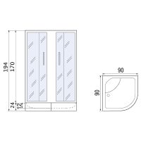 Душевой уголок River Don 90x90 MT 10000011743 с поддоном — фото 5, Душевые уголки четверть круга