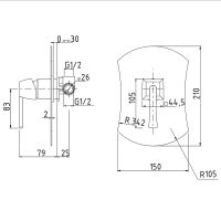 Смеситель для душа Migliore Opera 19057 Золото — фото 2, Смеситель для душа