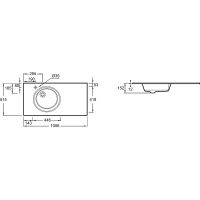 Раковина Jacob Delafon Odeon Rive Gauche 100 EB2564-DE1 Белая матовая — фото 2, Раковины встраиваемые сверху