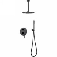 Душевая система Abber Emotion AF8821B Черная матовая — фото 1, Встраиваемые душевые комплекты