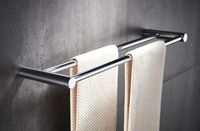 Полотенцедержатель Haiba HB8409 двойной Хром — фото 2, Полотенцедержатели