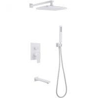 Душевая система Abber Weiss Insel AF8017FW Белая матовая — фото 1, Встраиваемые душевые комплекты