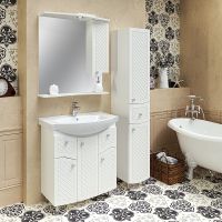 Зеркало со шкафом Runo Милано 75 R УТ000002098 с подсветкой Белое — фото 4, Мебель для ванной