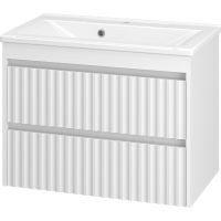 Тумба с раковиной Brevita Balaton 75 УТ000014507 подвесная Белая матовая — фото 1, Тумбы с раковиной