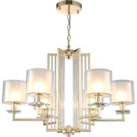 Товар: Люстра Crystal Lux Nicolas SP-PL6 Gold White Белая Прозрачная Золото - фото 2 Люстра Crystal Lux Nicolas SP-PL6 Gold White Белая Прозрачная Золото — фото 2, Люстры