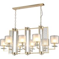 Люстра Crystal Lux Nicolas SP8 L1000 Gold White Белая Прозрачная Золото — фото 2, Люстры