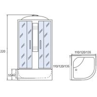 Душевая кабина Мономах 110x110x55 С МЗ 10000005846 без гидромассажа — фото 3, Душевые кабины