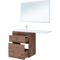 Тумба с раковиной Aquanet Токио 130 L 335589 Дуб веллингтон — фото 5, Тумбы с раковиной