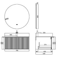 Товар: Тумба с раковиной Orans BC-9013-800 80 9013800 подвесная Matt Deep Ocean - фото 9 Тумба с раковиной Orans BC-9013-800 80 9013800 подвесная Matt Deep Ocean — фото 9, Мебель для ванной