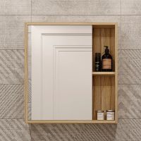 Товар: Зеркальный шкаф DIWO Углич 60 UGL.Z.60/P/M Светлое дерево - фото 2 Зеркальный шкаф DIWO Углич 60 UGL.Z.60/P/M Светлое дерево — фото 2, Мебель для ванной