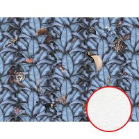 Фреска Ortograf Miracle 33872 Фактура бархат FX Флизелин (3,6*2,7) Синий, Листья/Животные — фото 1, Фрески