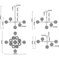 Люстра Artelamp Delacrua Прозрачная Полированная медь арт-A7770SP-13PB — фото 4, Люстры