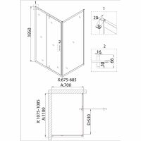Товар: Душевая дверь Niagara Nova 110 NG-63-11A профиль Хром стекло прозрачное - фото 6 Душевая дверь Niagara Nova 110 NG-63-11A профиль Хром стекло прозрачное — фото 6, Душевые двери в нишу