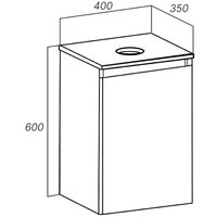 Тумба под раковину Runo Бари 40 00-00001372 подвесная Крафт дуб Белая — фото 11, Тумбы под раковину