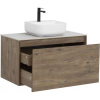 Тумба под раковину Aquanet Nova Lite 90 249517 подвесная Дуб рустикальный — фото 2, Мебель для ванной