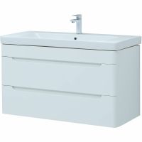 Тумба под раковину Aquanet София 100 274116 подвесная Белый глянец — фото 3, Тумбы под раковину