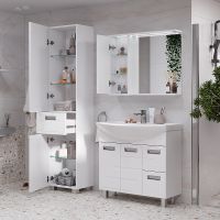 Товар: Зеркало со шкафом Volna Joli 80 L zsJOLI80.L-01 с подсветкой Белое - фото 7 Зеркало со шкафом Volna Joli 80 L zsJOLI80.L-01 с подсветкой Белое — фото 7, Зеркальные шкафы в ванную