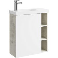 Корпус тумбы под раковину Aqwella Alba 60 L ALB0106LLS подвесной Камень натуральный — фото 1, Мебель для ванной