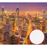 Фреска Ortograf Небоскребы 50062 Фактура бархат FX Флизелин (3*2,7) Сиреневый/Оранжевый, Город — фото 1, Фрески