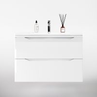 Товар: Тумба под раковину WellWant Riviera 80 WWTRMW842W подвесная Белый глянец антискрейтч - фото 2 Тумба под раковину WellWant Riviera 80 WWTRMW842W подвесная Белый глянец антискрейтч — фото 2, Мебель для ванной