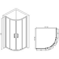 Душевой уголок Abber 100х100 AG01100B профиль Черный стекло прозрачное — фото 5, Душевые уголки