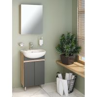 Тумба под раковину Runo Лада 50 00-00001164 Дуб серый Графит — фото 3, Тумбы под раковину