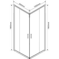 Душевой уголок Vincea Garda 100x90 VSS-1G9010CLG профиль Брашированное золото стекло прозрачное — фото 7, Душевые уголки