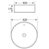 Раковина-чаша Esbano Topaz 42 ESRNTOPA Белая — фото 3, Раковины накладные