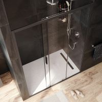 Душевая дверь AM.PM Gem 140 W90G-140-1-195BT профиль Черный матовый стекло прозрачное — фото 3, Раздвижные душевые двери