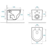 Товар: Унитаз Koller Pool Round RN-0490-RW подвесной с сиденьем Микролифт - фото 2 Унитаз Koller Pool Round RN-0490-RW подвесной с сиденьем Микролифт — фото 2, Унитазы