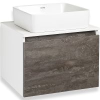 Тумба под раковину Runo Бари 60 00-00001378 подвесная Железный камень Белая — фото 5, Тумбы под раковину