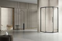 Душевой уголок Vincea Show 100x100 VSP1-4SH100CLB профиль Черный стекло прозрачное — фото 3, Душевые уголки