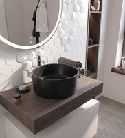 Товар: Тумба с раковиной STWORKI Ольборг 80 481915 подвесная Белая матовая Дуб карпентер - фото 3 Тумба с раковиной STWORKI Ольборг 80 481915 подвесная Белая матовая Дуб карпентер — фото 3, Тумбы с раковиной