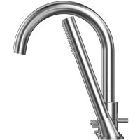 Смеситель на борт ванны Whitecross Y brushed nickel Y1232NIB Брашированный никель — фото 2, Смесители