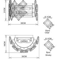 Товар: Настенный светильник Divinare Rosalinda 7204/17 AP-2 Прозрачный Дымчатый Латунь - фото 4 Настенный светильник Divinare Rosalinda 7204/17 AP-2 Прозрачный Дымчатый Латунь — фото 4, Светильники