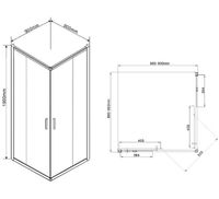 Душевой уголок Vincea Garda VSS-1G900CHB 90x90 профиль Черный стекло шиншилла — фото 6, Квадратные душевые уголки