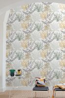 Обои Grandeco Asperia A 57101 Винил на флизелине (0,53*10,05) Белый/Бежевый/Черный, Листья — фото 2, Обои для стен