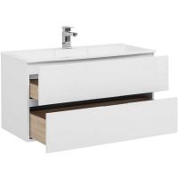 Товар: Тумба под раковину Aquanet Алвита 100 235341 подвесная Белая - фото 4 Тумба под раковину Aquanet Алвита 100 235341 подвесная Белая — фото 4, Мебель для ванной