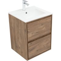 Тумба под раковину Aquanet Милан 50 336376 подвесная Дуб рустикальный — фото 2, Тумбы под раковину