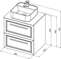 Тумба с раковиной STWORKI Эстерсунд 60 459668 подвесная Белая матовая Монте тиберио — фото 7, Тумбы с раковиной