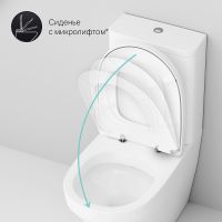 Унитаз компакт AM.PM Inspire CK50C1704W с гигиеническим душем и ершиком с бачком и сиденьем Микролифт — фото 11, Напольные унитазы