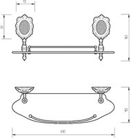 Стеклянная полка Migliore Cleopatra 16693 Золото — фото 3, Полки для ванной и душа
