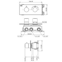 Душевая система Teska Teona T4100C с термостатом Хром — фото 3, Встраиваемые душевые комплекты
