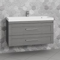 Тумба под раковину СанТа Венера 100 221021 подвесная Дуб серый — фото 2, Тумбы под раковину